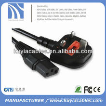 1.8m UK Standard 3-Prong AC Power Cable for Computer